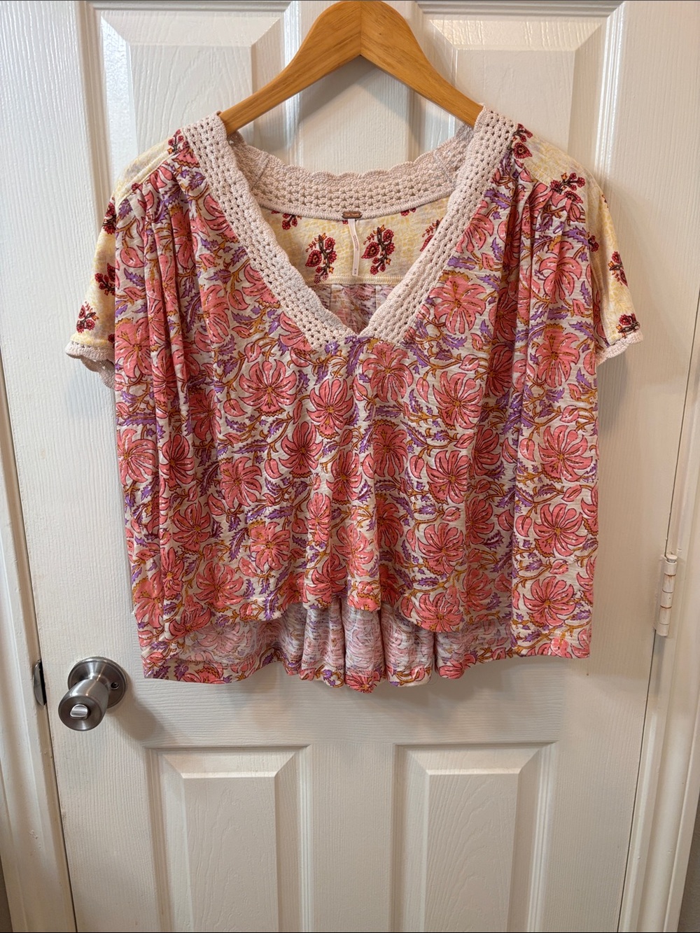 Free People Leilani Floral Print Crop Top Size Medium